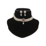 Designer 2 Lines White Pearl Choker