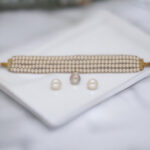 Iha 4 Lines Round Pearl Choker Set