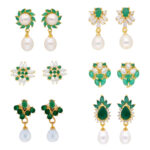 Emerald Combo of 6 Pair Earrings