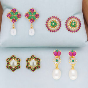 Mehvish Combo of 4 Pair Earrings