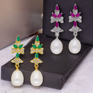 Swirls Pearl Earrings Combo