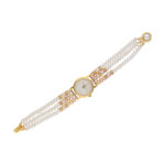 Niharika 3 Lines Pearl Wrist Watch