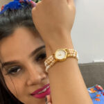 Niharika 3 Lines Pearl Wrist Watch