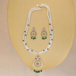 Kashika 2 Lines Button Pearl Necklaces