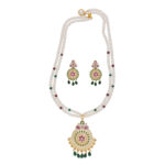 Kashika 2 Lines Button Pearl Necklaces