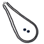 Anna 2 Lines Round Pearl Set