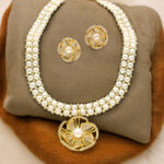 Resplendent Dual Line Pearl Necklace Set