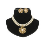 Resplendent Dual Line Pearl Necklace Set