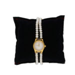 Wafiya 2 Lines Pearl Wrist Watch