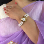 Wafiya 2 Lines Pearl Wrist Watch