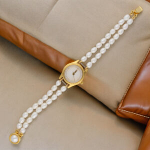 Tanmayi 2 Lines Pearl Wrist Watch