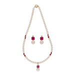 Classic Red Pearl Pendant Set