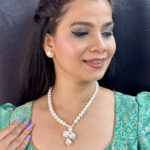 Nisha 1 Line Round Pearl Necklaces