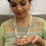 Fenal 3 Strings Button Pearl Necklace