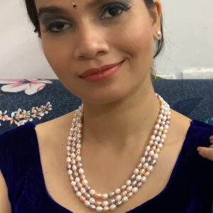 Candanayika 3 Lines Pearl Set