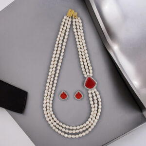 Dheera 3 Lines Pearl set