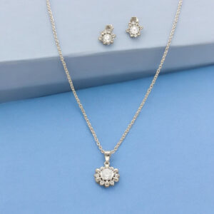Modern 925 Silver Pendant Set