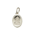 3.5 Grams Silver Ganesha Oval Pendant With Chain