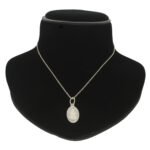 3.5 Grams Silver Ganesha Oval Pendant With Chain