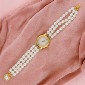 Yashawini 3 Lines Pearl Wrist Watch