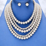 Classic White Round 5 Lines Pearl Necklace