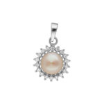 92.5 Silver Square Designer Pearl Pendant