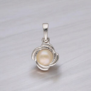 92.5 Sterling Silver Ekani Simple Pearl Pendant