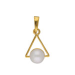 92.5 Sterling Silver Jagrati Simple Pearl Pendant