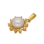 92.5 Sterling Silver Meera Simple Pearl Pendant