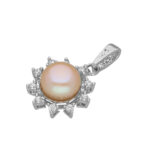 92.5 Sterling Silver Manya Simple Pearl Pendant
