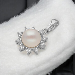92.5 Sterling Silver Shreya Simple Pearl Pendant