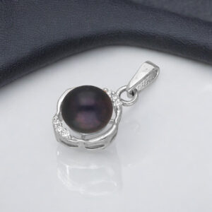 92.5 Sterling Silver Heart Light Weight Pearl Pendant