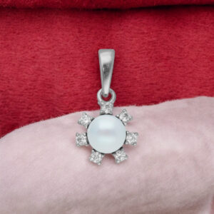 92.5 Sterling Silver Simple Pearl Pendant
