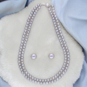 New Full Grey 2 Strings Pearl Set