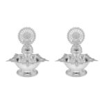 78 Grams Magnificent Peacock Silver Pair Diyas
