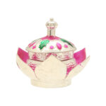 25 Grams Silver Pink Lotus Flower kumkum Box