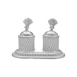 55 Grams Silver Haldi kumkum box in Peacock Theme