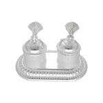 55 Grams Silver Haldi kumkum box in Peacock Theme