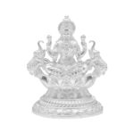 30 Grams Silver Laxmi with Elephants Round Base Idol