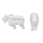 100 Grams Silver Big Solid Elephant Pair Statues