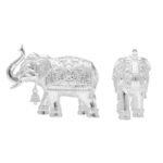 52 Grams Silver Medium Solid Elephant Pair Statues