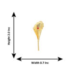 3 Grams Silver Lilly Flower With Red stone