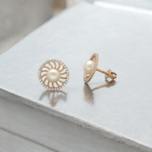 Percy 18KT 2.63 Grams Rose Gold Pearl Earrings