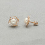 Gargi 18KT 2.1 Grams Rose Gold Pearl Earrings