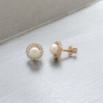 Remy 18KT 1.8 Grams Rose Gold Pearl Earrings