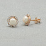 Remy 18KT 1.8 Grams Rose Gold Pearl Earrings