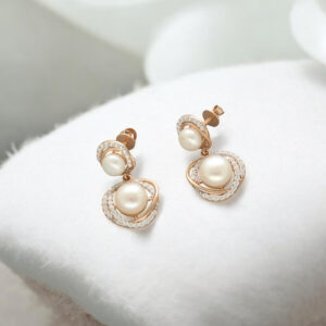 Liana 18KT 4.65 Grams Rose Gold Pearl Earrings