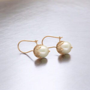 Mylah 18KT 2.07 Grams Rose Gold Pearl Earrings
