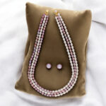 Abhi 3 Lines Pearl Necklace Set