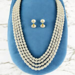 4 Strings Oval Pearl Necklace